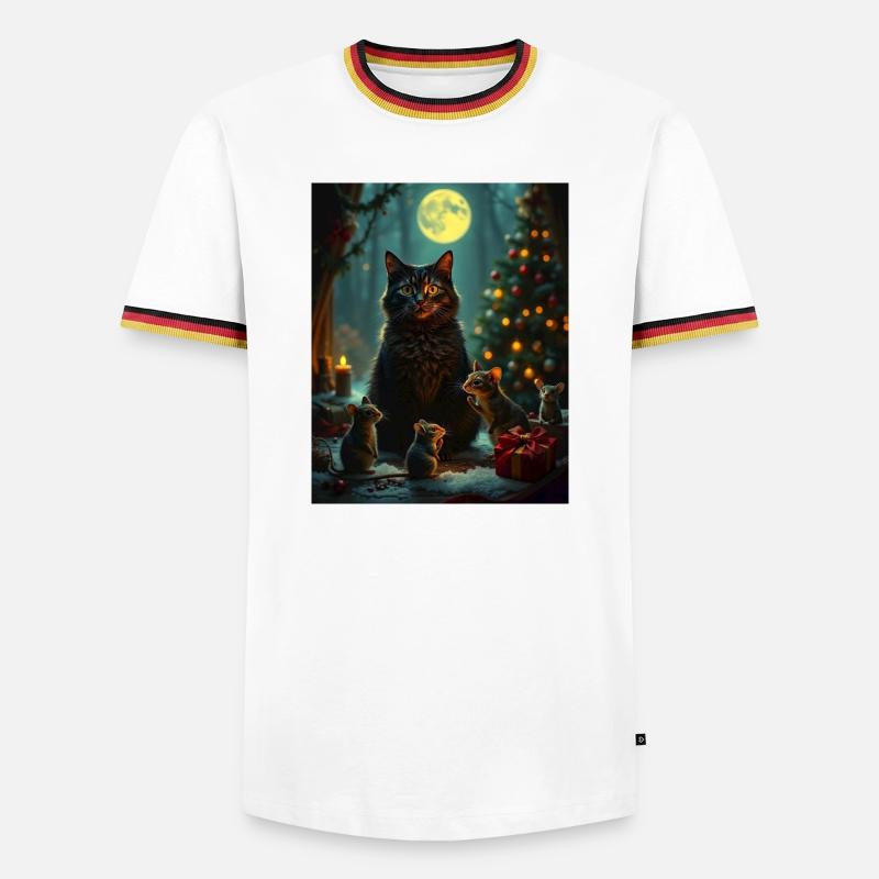 Didimaus - Männer Kontrast-T-Shirt - Weiß/Dreifarbig
