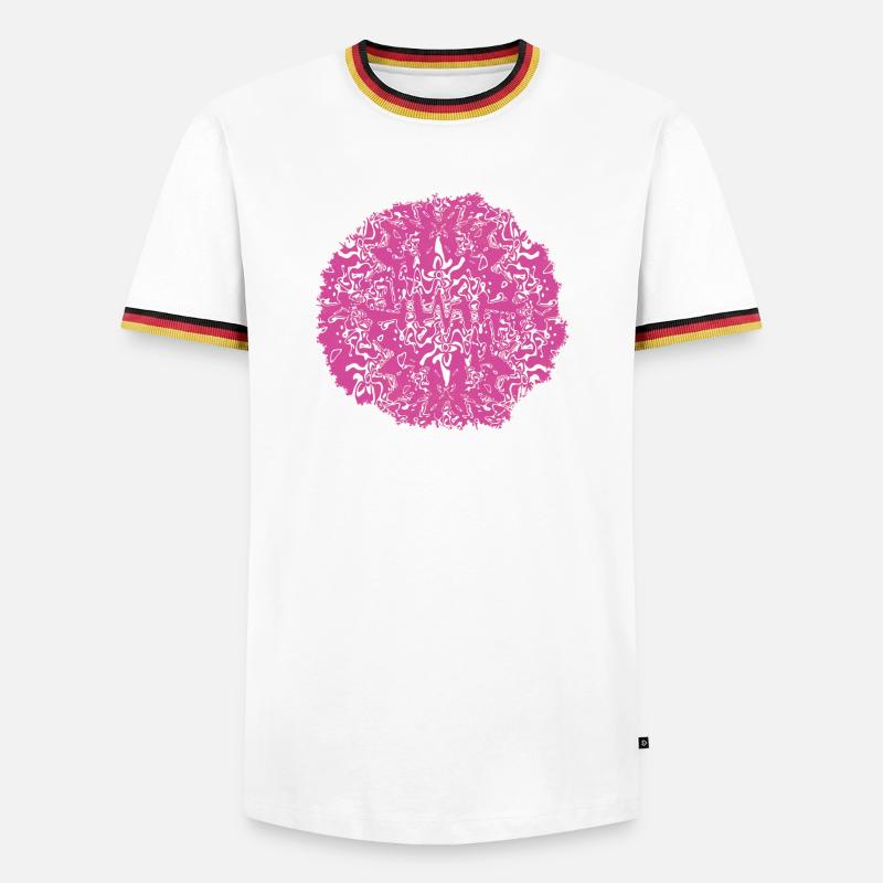 Circle Rose Pink Pattern - Men's Ringer Shirt - white/tricolour