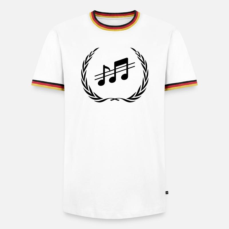 Music Notes Wreath - Men's Ringer Shirt - white/tricolour