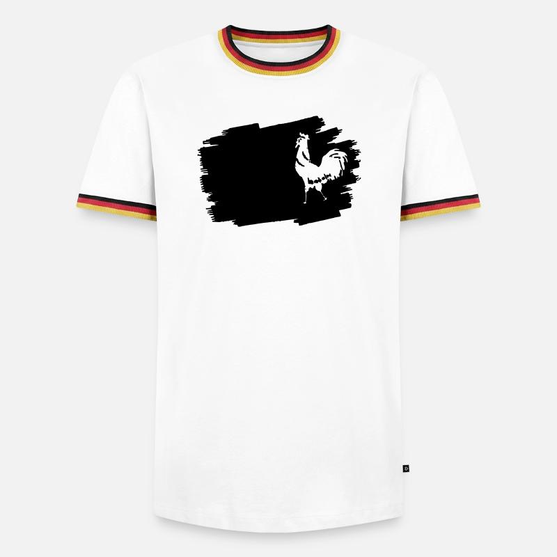 Mitternachts-Glyphen-Emblem - Männer Kontrast-T-Shirt - Weiß/Dreifarbig