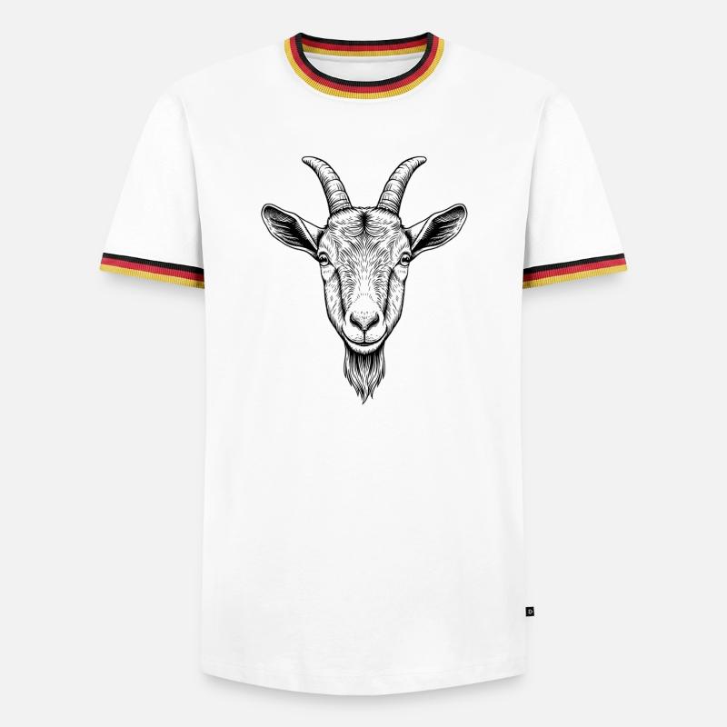 Ziege - Männer Kontrast-T-Shirt - Weiß/Dreifarbig