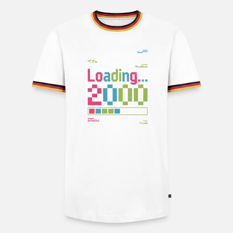 Loading 2000 Pixel Ladebildschirm - Männer Kontrast-T-Shirt - Weiß/Dreifarbig