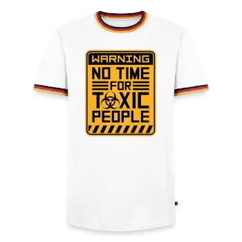 No Time Toxic People Boundaries Self Care Saying - Men's Ringer Shirt - white/tricolour - Front - AI Model Female 172 light (172cm) & AI Model Male 185 light (185cm)