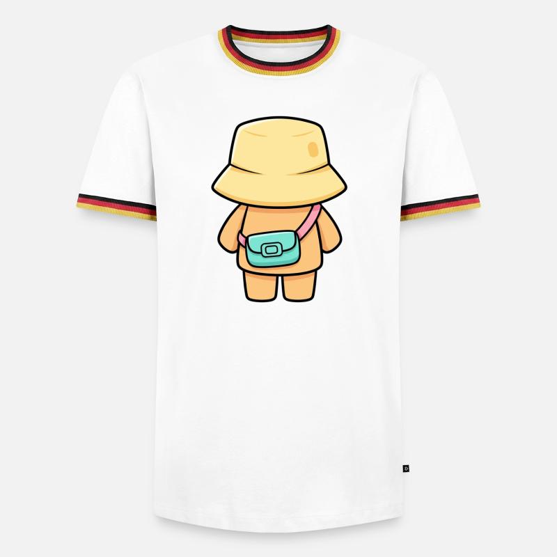 Hutträumer mit Tasche - Männer Kontrast-T-Shirt - Weiß/Dreifarbig
