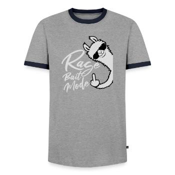 Rage Bait Llama Alpaga Lunettes de Soleil Doigt d’Honneur - T-shirt contrasté Homme - gris/marine  - Devant - AI Model Female 172 light (172cm) & AI Model Male 178 light (178cm)