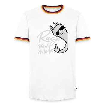 Rage Bait Llama Alpaca Sunglasses Middle Finger - Men's Ringer Shirt - white/tricolour - Front - AI Model Female 172 light (172cm) & AI Model Male 185 light (185cm)