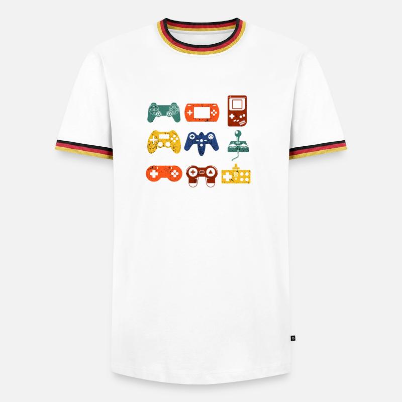 Retro Game Console - Men's Ringer Shirt - white/tricolour