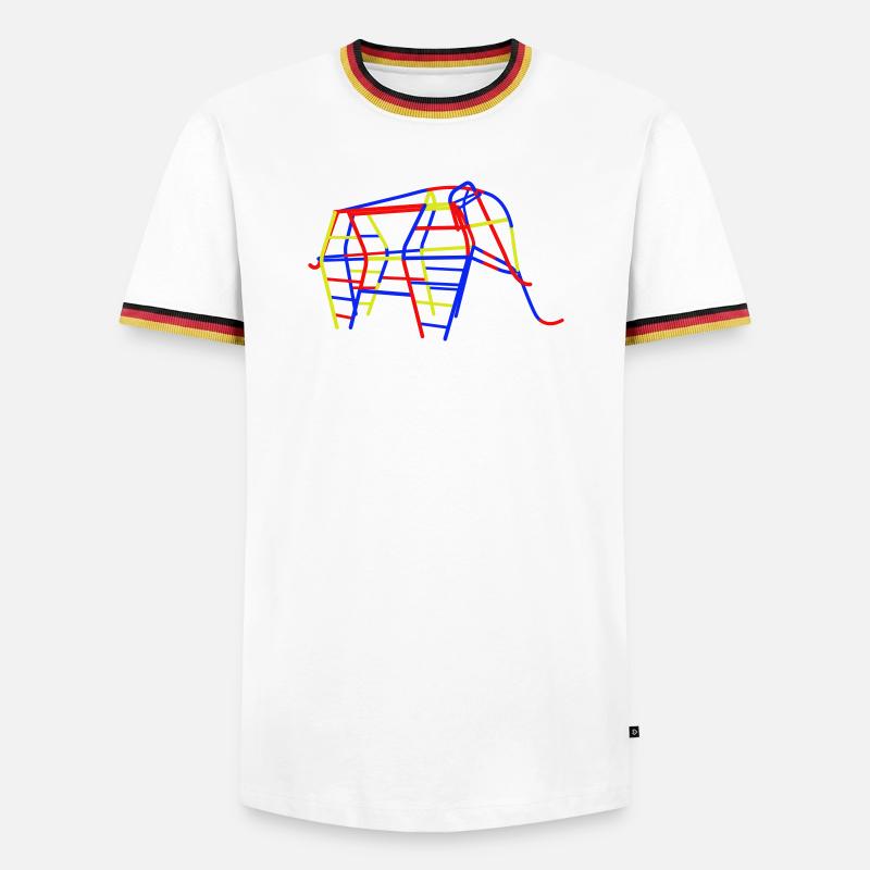 GDR Climbing Elephant - Men's Ringer Shirt - white/tricolour