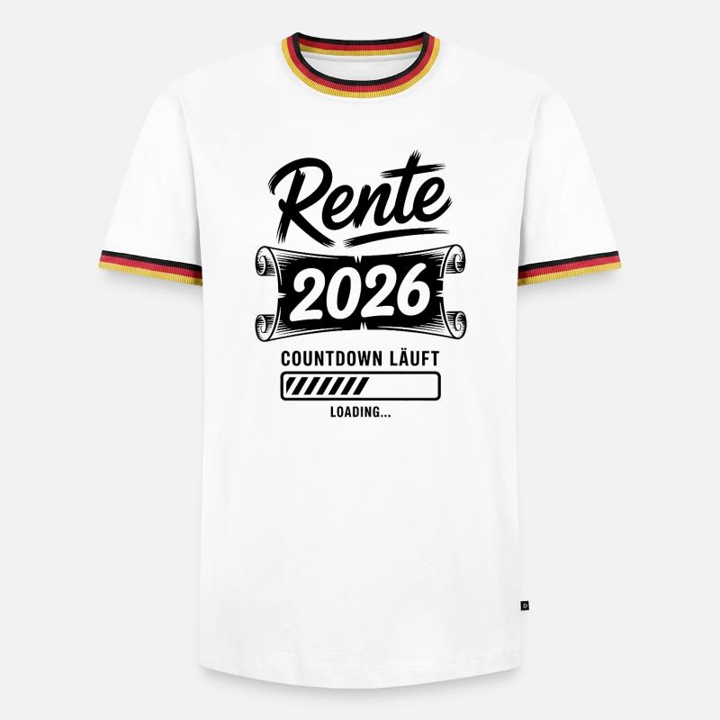 Rente Countdown 2026 - Männer Kontrast-T-Shirt - Weiß/Dreifarbig