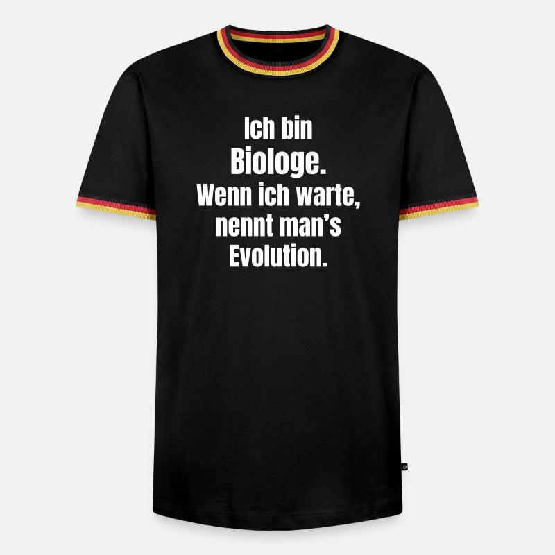Biologe Evolution Spruch - Männer Kontrast-T-Shirt - Schwarz/Dreifarbig