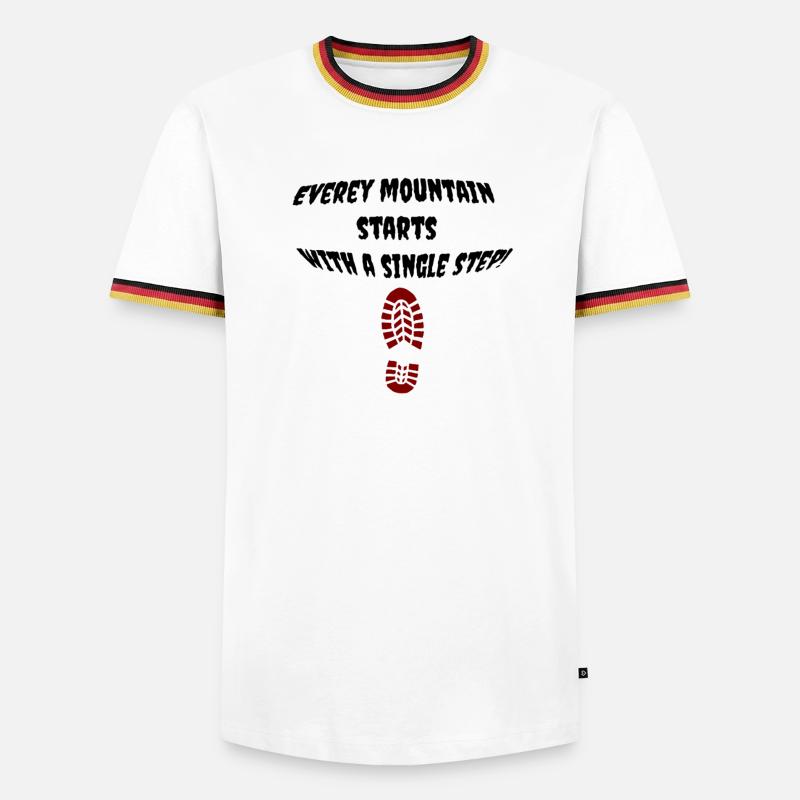 first_step - Männer Kontrast-T-Shirt - Weiß/Dreifarbig