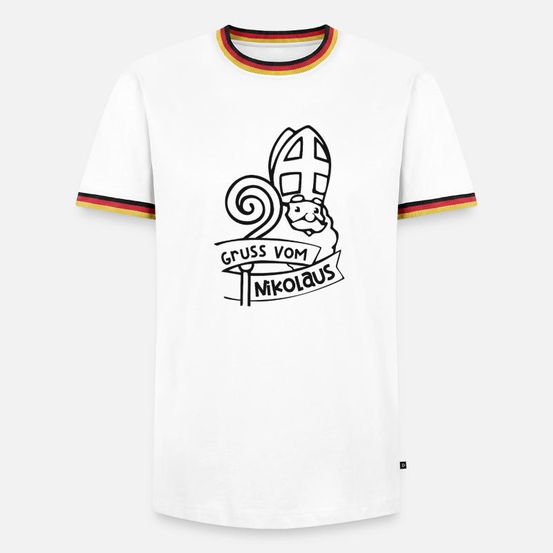 Nikolaus Gruss - Männer Kontrast-T-Shirt - Weiß/Dreifarbig
