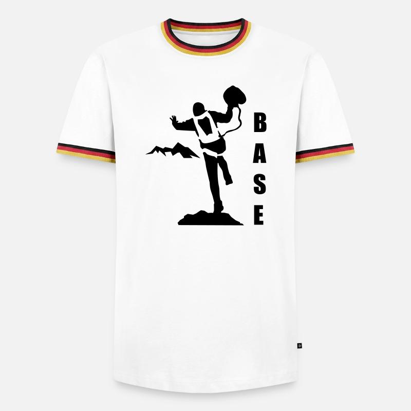 BASE jumping - Männer Kontrast-T-Shirt - Weiß/Dreifarbig