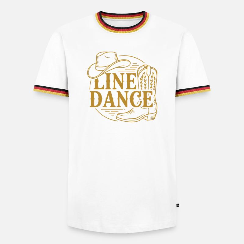 Line Dance Logo - Men's Ringer Shirt - white/tricolour