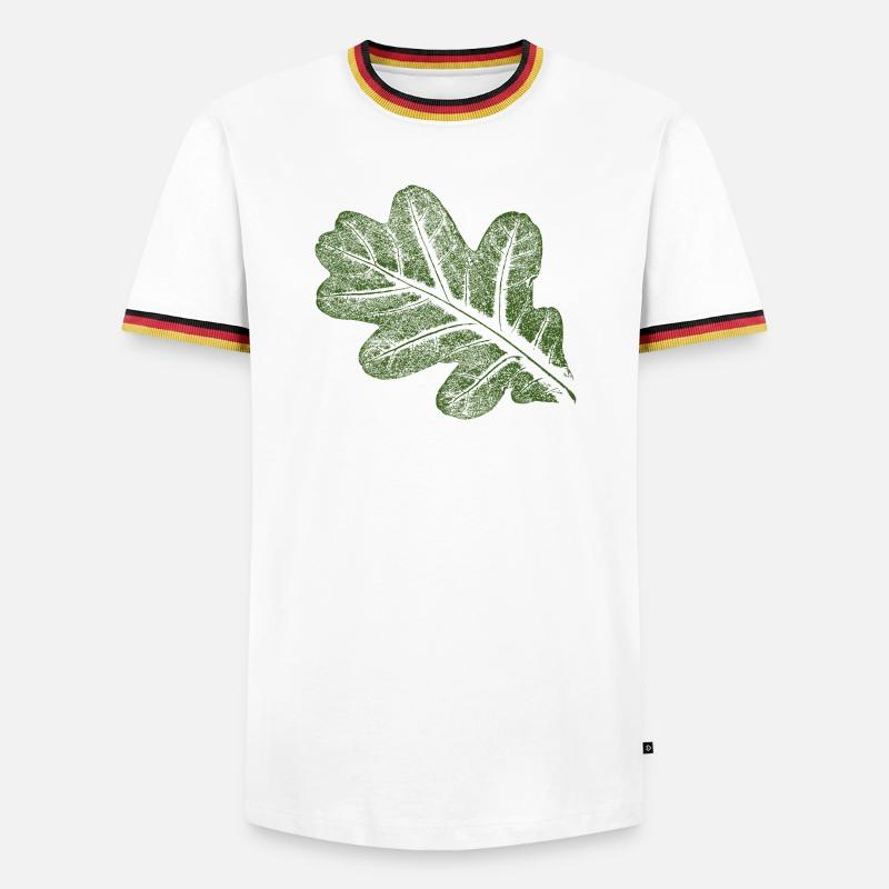 Eichenblatt  - Männer Kontrast-T-Shirt - Weiß/Dreifarbig