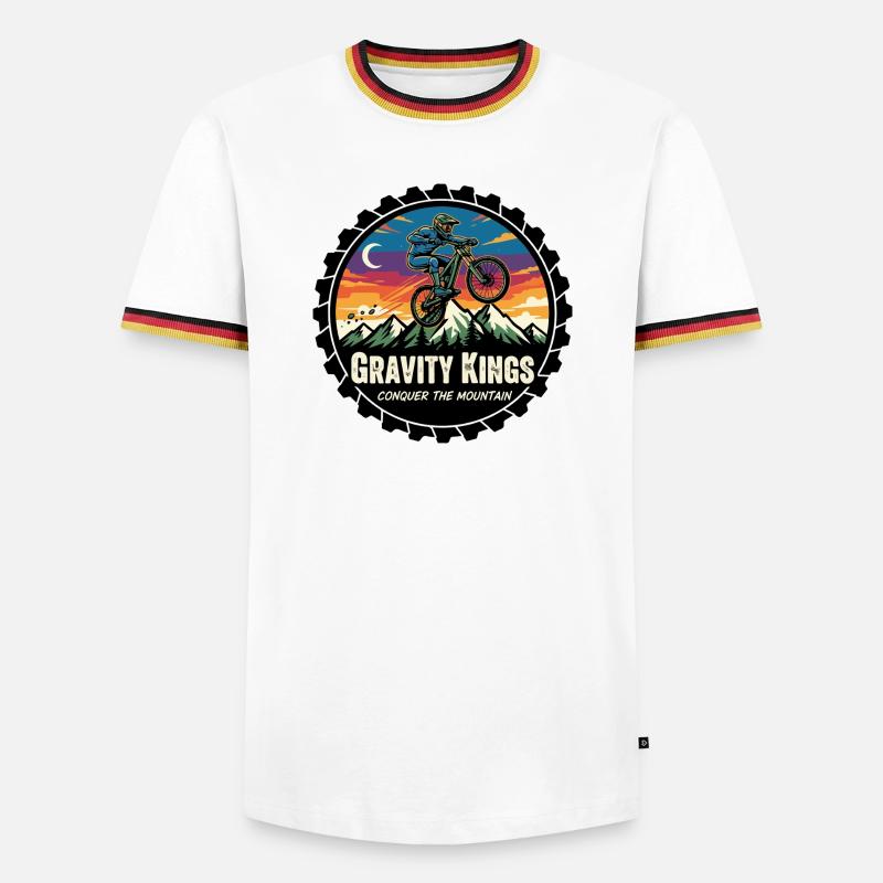 Gravity Kings: Conquer the Mountain - Men's Ringer Shirt - white/tricolour
