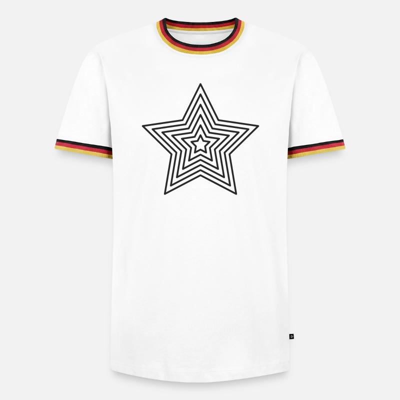 star - Men's Ringer Shirt - white/tricolour