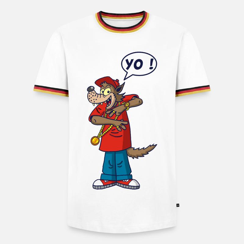 Wolf rapper - Men's Ringer Shirt - white/tricolour