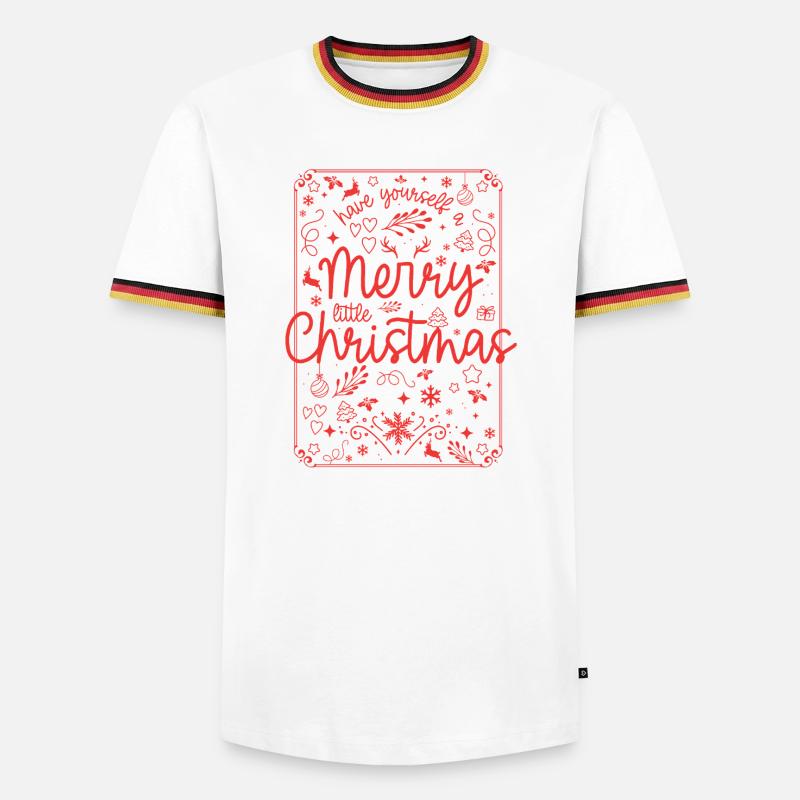 Merry Christmas Red Script - Men's Ringer Shirt - white/tricolour