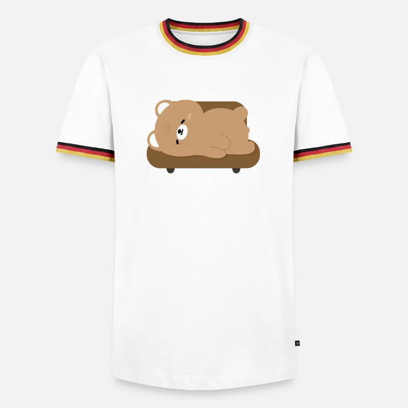 Tired Polar Bear on Sofa - Men's Ringer Shirt - white/tricolour