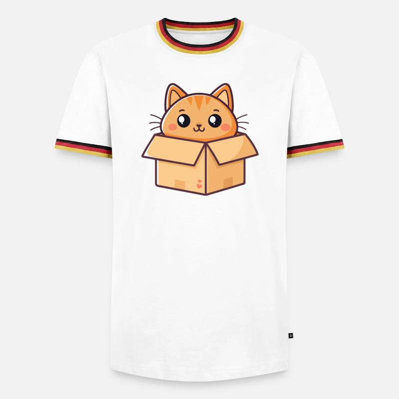 Charming Boxed Kitten - Männer Kontrast-T-Shirt - Weiß/Dreifarbig