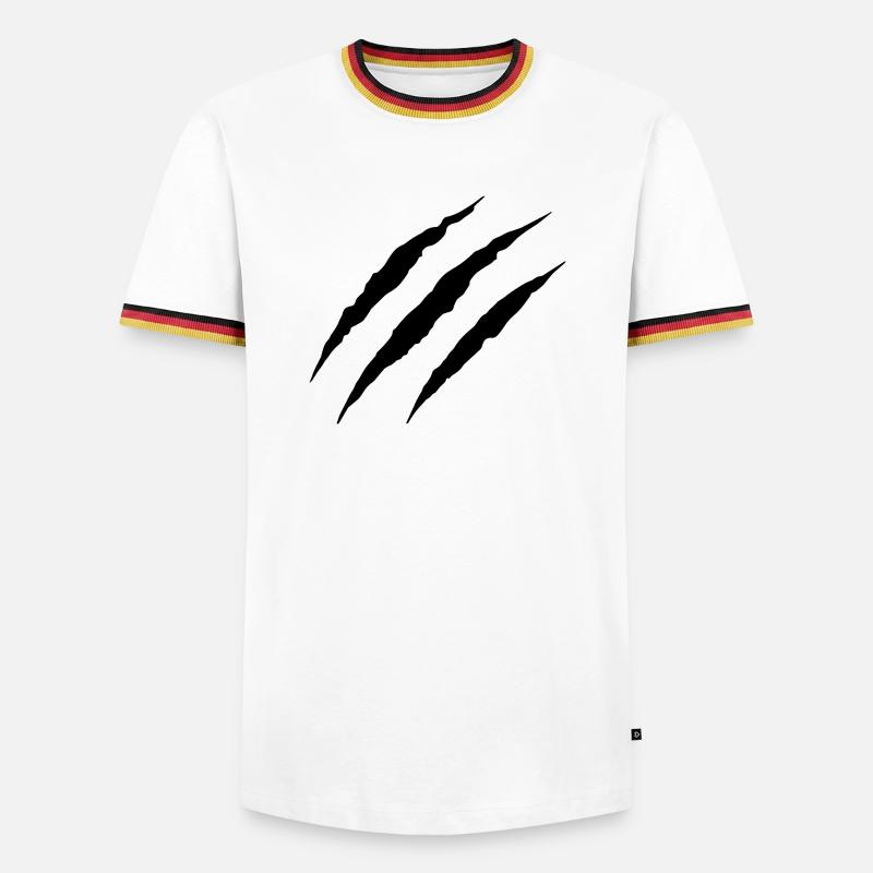 Wolf Scratch - Männer Kontrast-T-Shirt - Weiß/Dreifarbig
