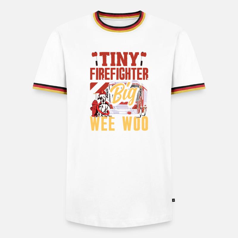 Wee Woo Squad Fire Tiny Firefighter - Men's Ringer Shirt - white/tricolour