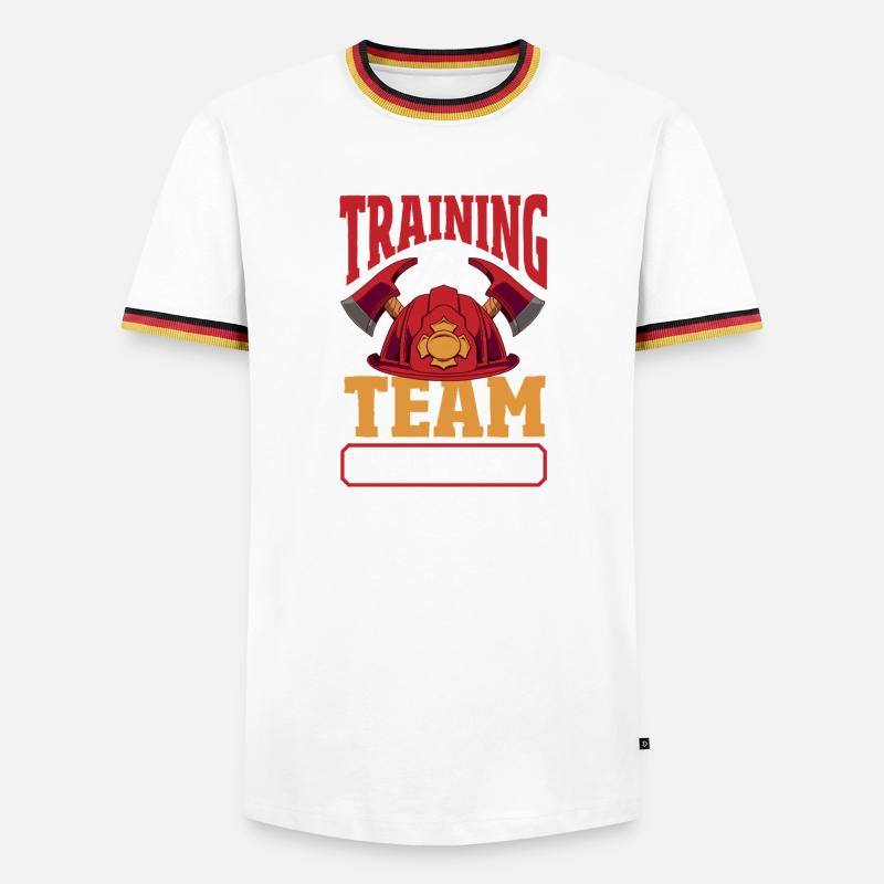 Wee Woo Squad Fire Tiny Feuerwehrmann - Männer Kontrast-T-Shirt - Weiß/Dreifarbig