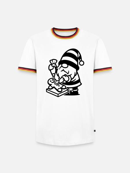 Gingerbread Baking Gnome - Men's Ringer Shirt - white/tricolour