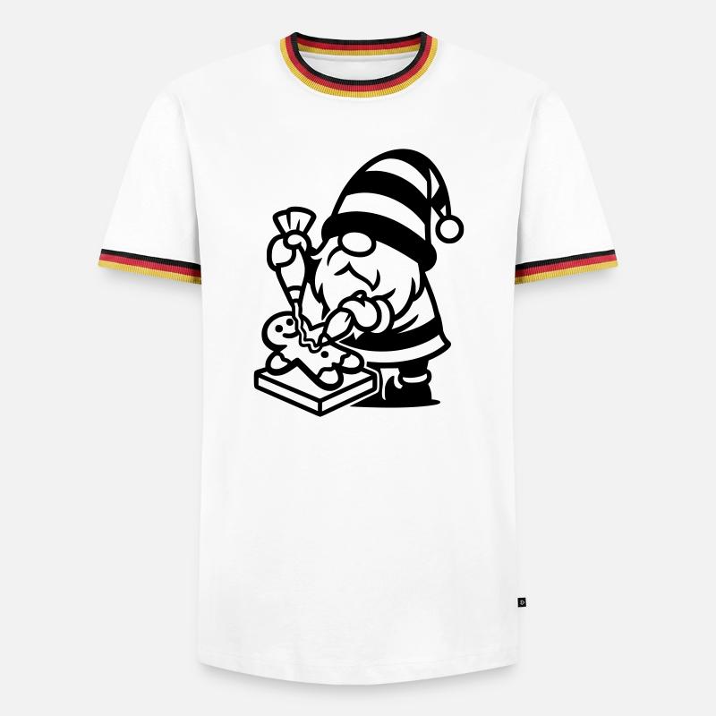 Gingerbread Baking Gnome - Men's Ringer Shirt - white/tricolour