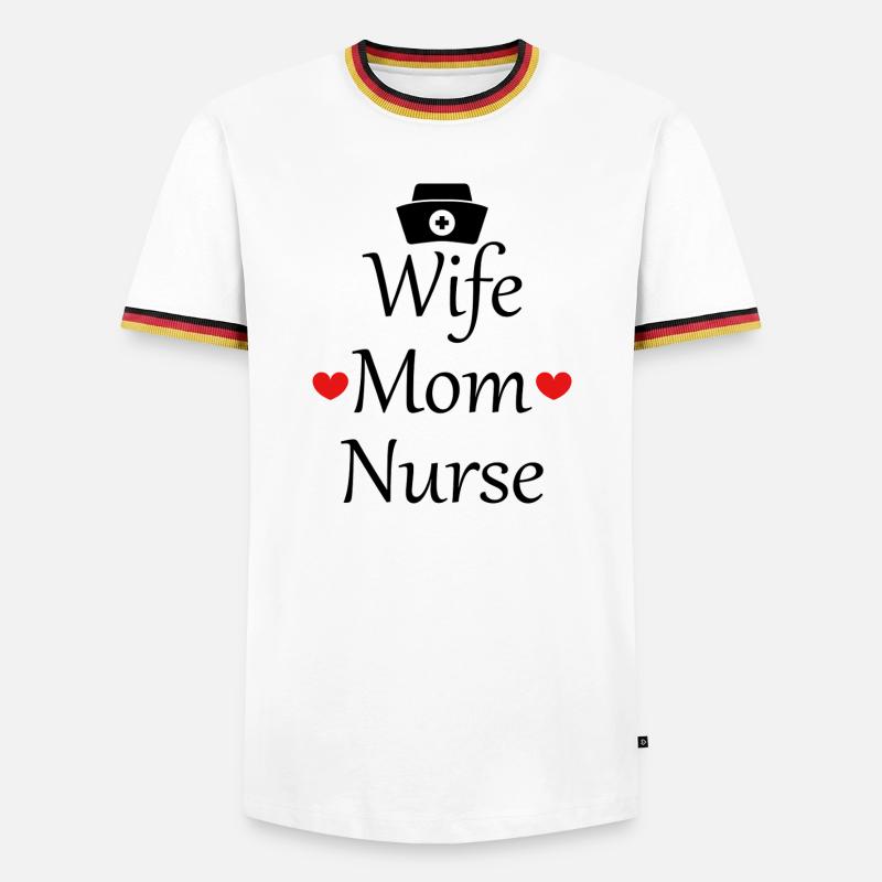 Ehefrau, Mutter, Krankenschwester - Männer Kontrast-T-Shirt - Weiß/Dreifarbig
