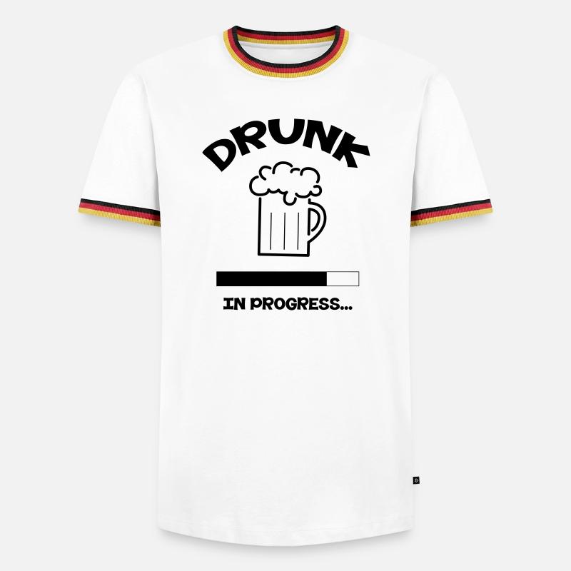 Drunk in Progress - alcohol - Men's Ringer Shirt - white/tricolour