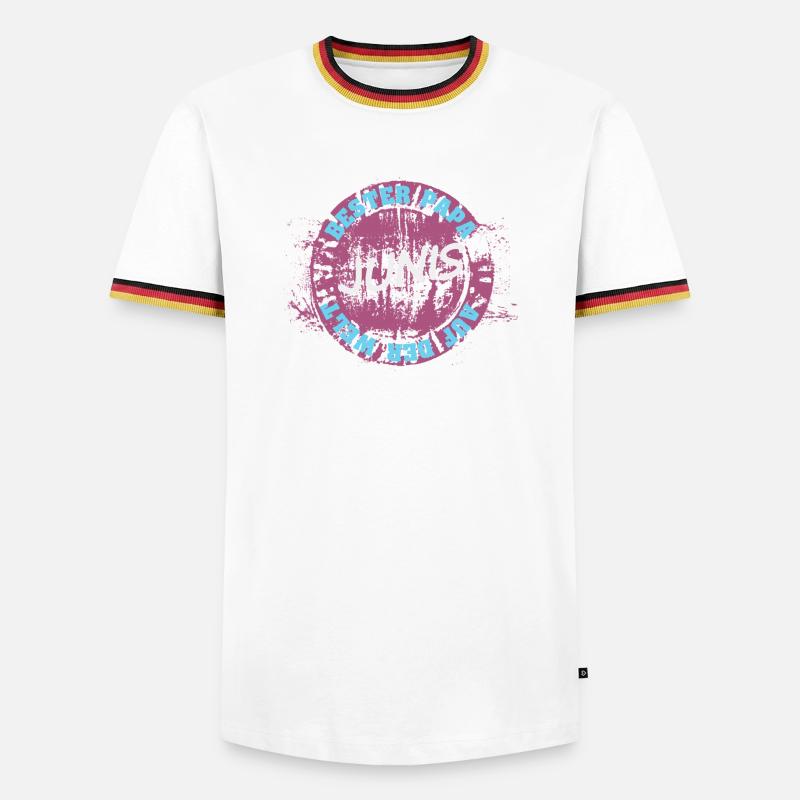 Gift for Junis - Men's Ringer Shirt - white/tricolour