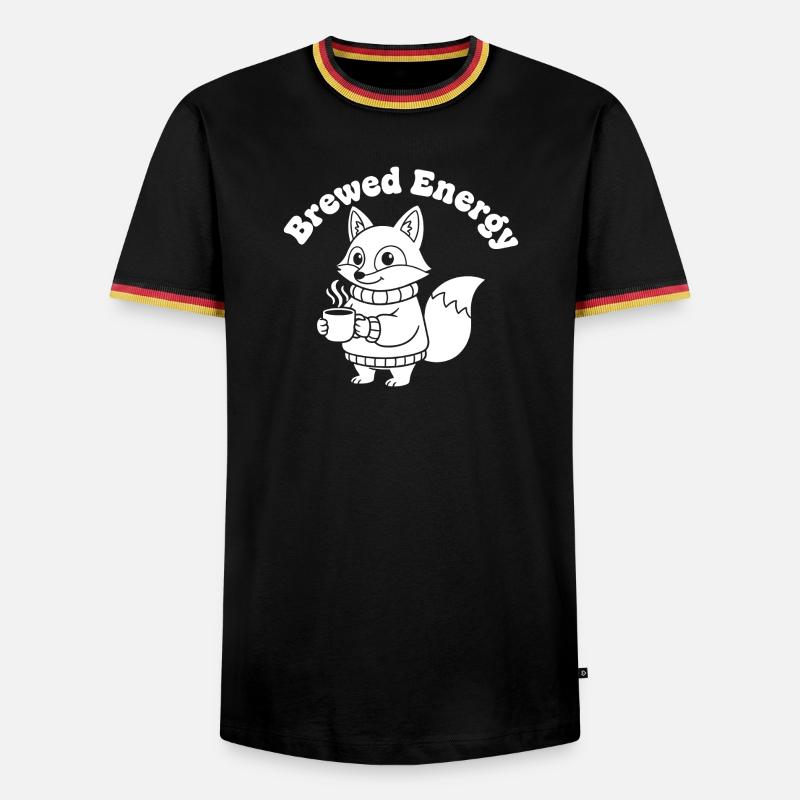 Modèle de pull Coffee Fox - T-shirt contrasté Homme - noir/tricolore