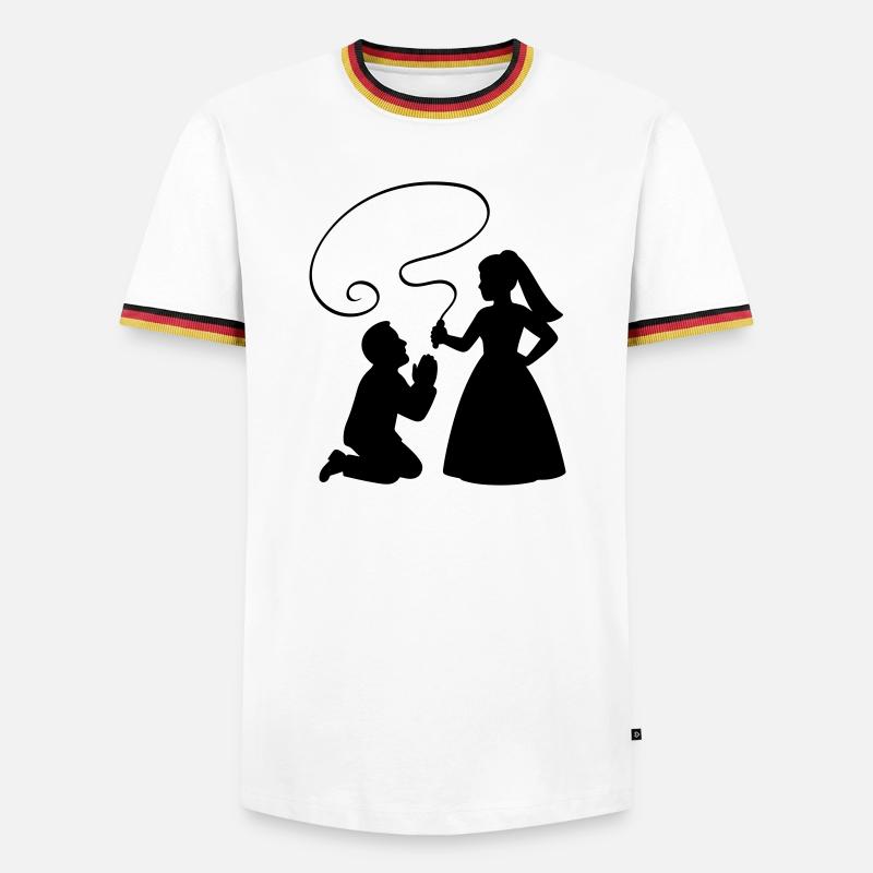 Brautpaar Ehepaar Peitsche - Männer Kontrast-T-Shirt - Weiß/Dreifarbig