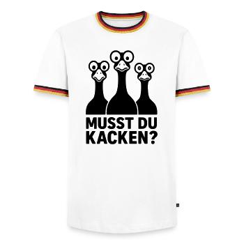Do you have to poop funny kids geese googly eyes - Men's Ringer Shirt - white/tricolour - Front - AI Model Female 172 light (172cm) & AI Model Male 185 light (185cm)