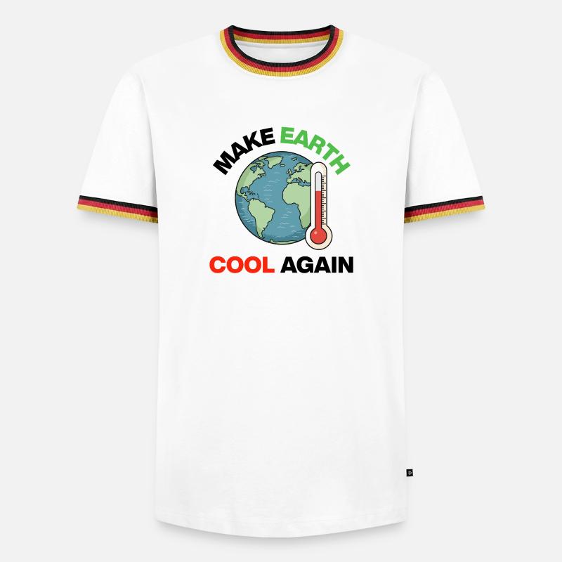 Make Earth Cool Again – Act Now - Männer Kontrast-T-Shirt - Weiß/Dreifarbig