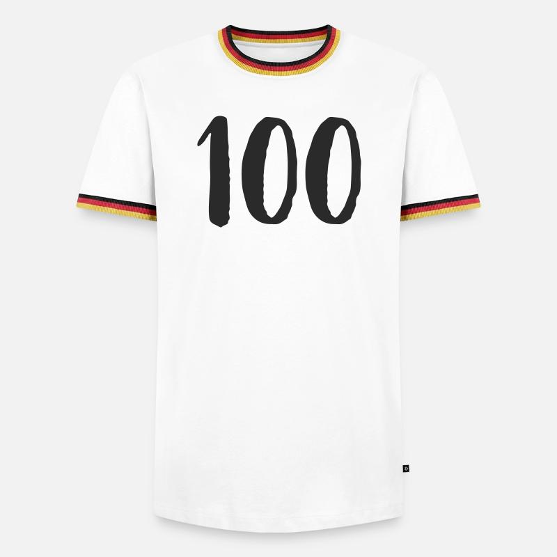 100 Hand Drawn - Men's Ringer Shirt - white/tricolour