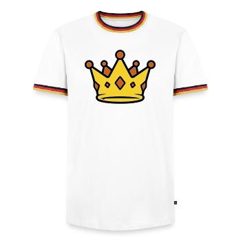 Vecteur des joyaux de la couronne du Roi d’Or - T-shirt contrasté Homme - blanc/tricolore - Devant - AI Model Female 172 light (172cm) & AI Model Male 185 light (185cm)