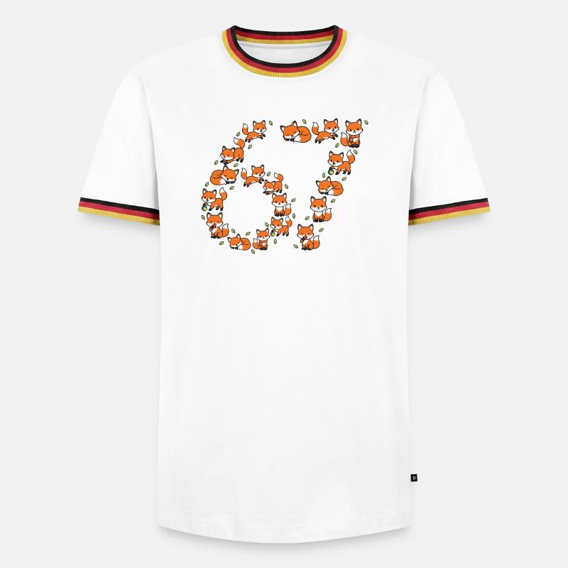 Fox Ring Pattern 67 Meme - Men's Ringer Shirt - white/tricolour