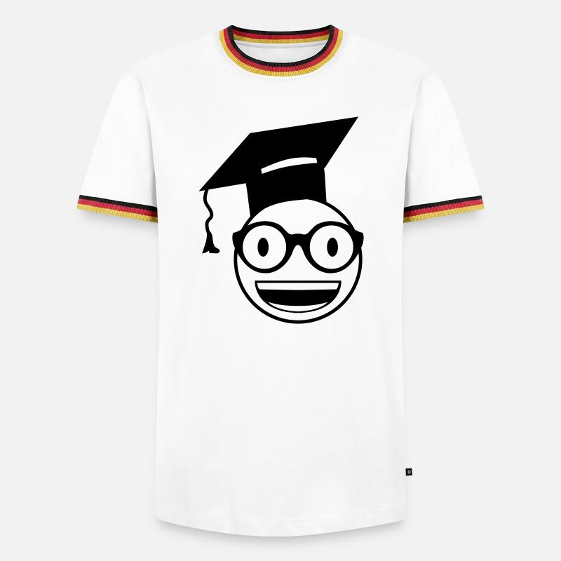 Nerd Student - Männer Kontrast-T-Shirt - Weiß/Dreifarbig