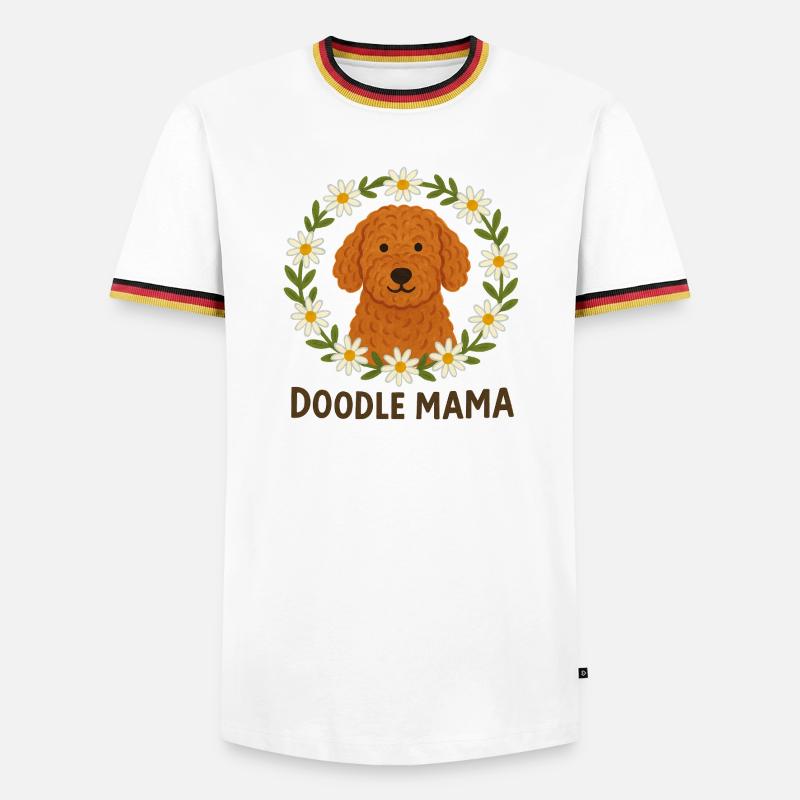 Doodle Dog Daisy Frame - Men's Ringer Shirt - white/tricolour