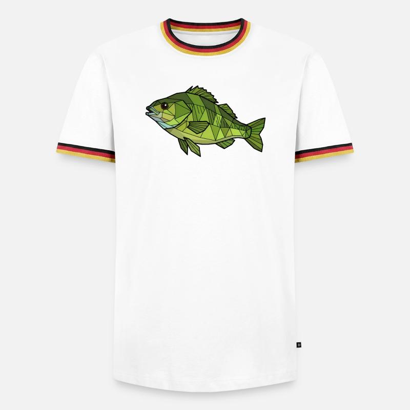 Geometric Perch Low Poly - Men's Ringer Shirt - white/tricolour