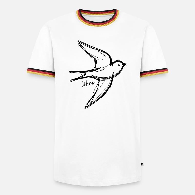 Freier Vogel - Männer Kontrast-T-Shirt - Weiß/Dreifarbig