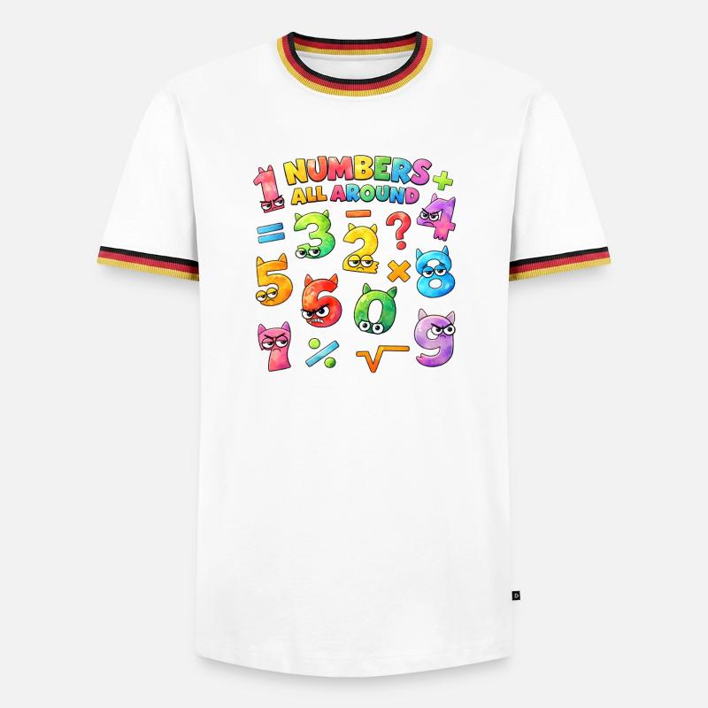 Rainbow Math Faces & Numbers - Men's Ringer Shirt - white/tricolour