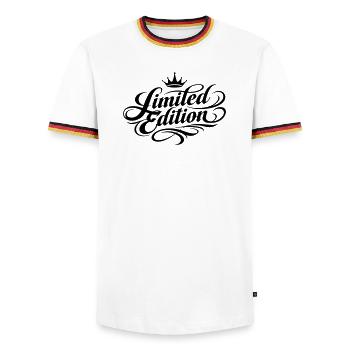 Limited Edition Tattoo - Männer Kontrast-T-Shirt - Weiß/Dreifarbig - Vorne - AI Model Female 172 light (172cm) & AI Model Male 185 light (185cm)