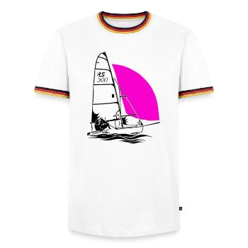 RS 500 Régate de dériveurs à voile voile de couleur - T-shirt contrasté Homme - blanc/tricolore - Devant - AI Model Female 172 light (172cm) & AI Model Male 185 light (185cm)