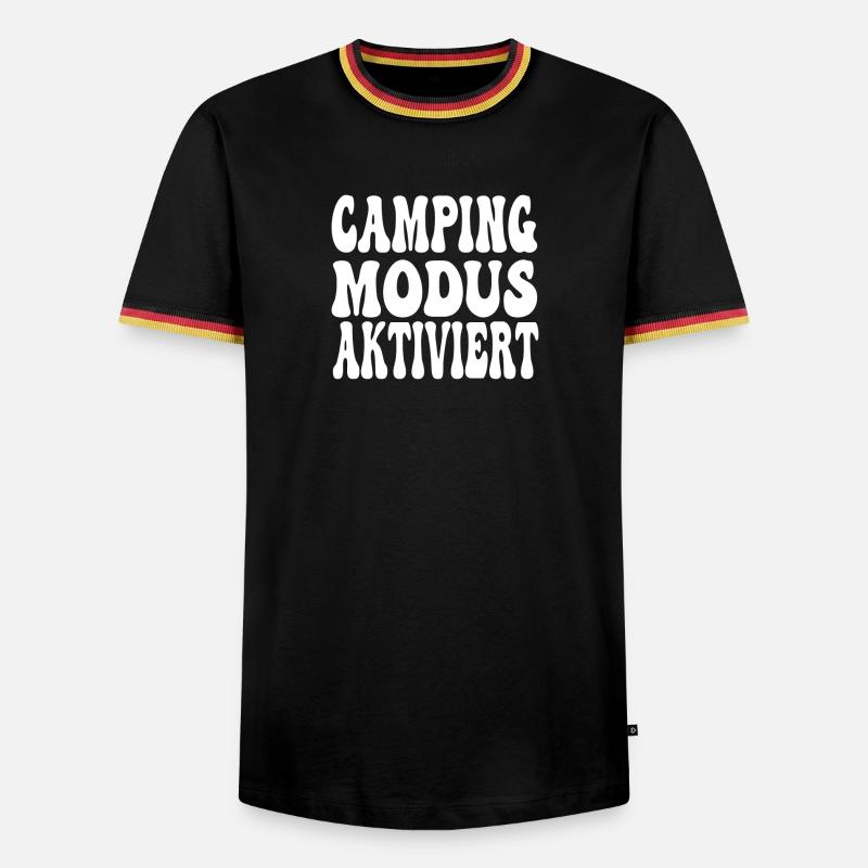 Camping mode enabled - Men's Ringer Shirt - black/tricolour