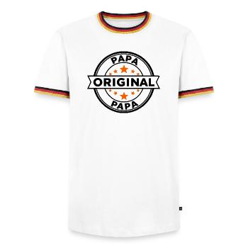Sternenring Muster Papa - Männer Kontrast-T-Shirt - Weiß/Dreifarbig - Vorne - AI Model Female 172 light (172cm) & AI Model Male 185 light (185cm)