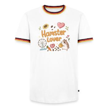 Hamsterliebhaber: Kawaii Sweetness - Männer Kontrast-T-Shirt - Weiß/Dreifarbig - Vorne - AI Model Female 172 light (172cm) & AI Model Male 185 light (185cm)